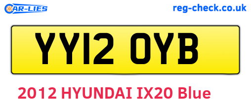 YY12OYB are the vehicle registration plates.