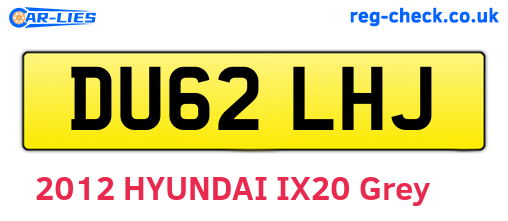 DU62LHJ are the vehicle registration plates.