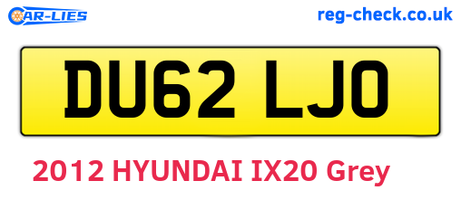 DU62LJO are the vehicle registration plates.