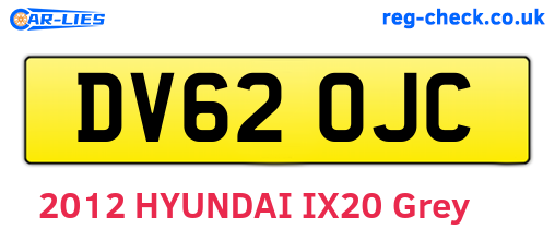 DV62OJC are the vehicle registration plates.