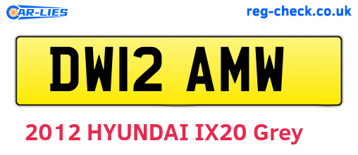 DW12AMW are the vehicle registration plates.