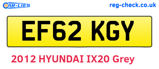 EF62KGY are the vehicle registration plates.