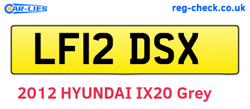 LF12DSX are the vehicle registration plates.