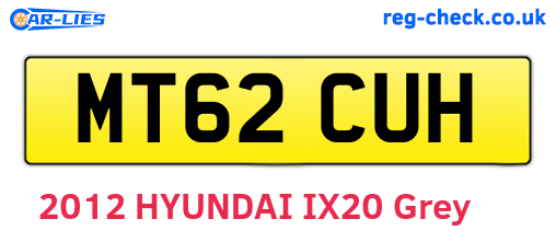 MT62CUH are the vehicle registration plates.