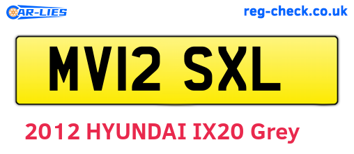 MV12SXL are the vehicle registration plates.