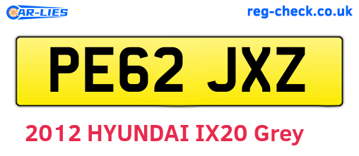 PE62JXZ are the vehicle registration plates.