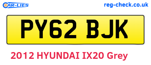 PY62BJK are the vehicle registration plates.