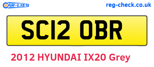 SC12OBR are the vehicle registration plates.