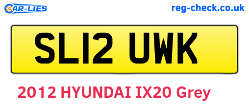 SL12UWK are the vehicle registration plates.