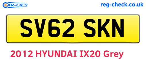 SV62SKN are the vehicle registration plates.