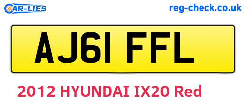 AJ61FFL are the vehicle registration plates.