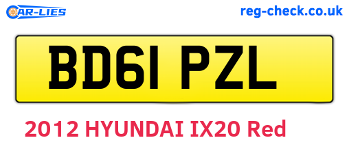 BD61PZL are the vehicle registration plates.