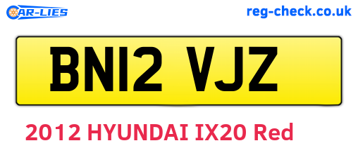 BN12VJZ are the vehicle registration plates.