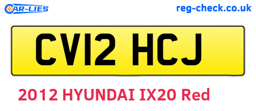 CV12HCJ are the vehicle registration plates.