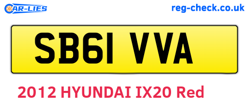 SB61VVA are the vehicle registration plates.