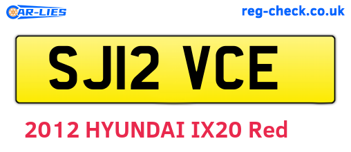 SJ12VCE are the vehicle registration plates.