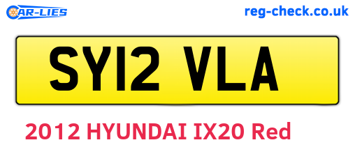 SY12VLA are the vehicle registration plates.