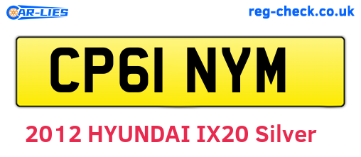 CP61NYM are the vehicle registration plates.