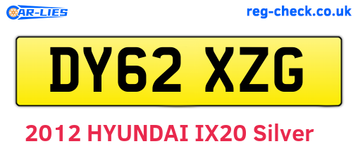 DY62XZG are the vehicle registration plates.