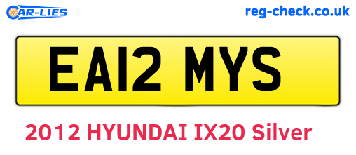 EA12MYS are the vehicle registration plates.