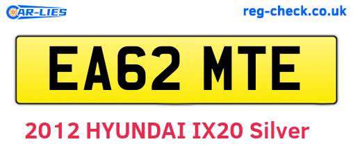 EA62MTE are the vehicle registration plates.