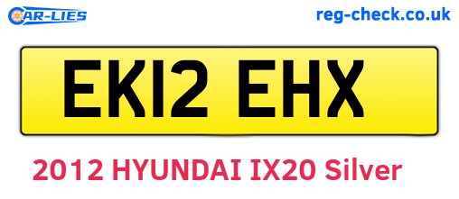 EK12EHX are the vehicle registration plates.