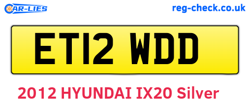 ET12WDD are the vehicle registration plates.