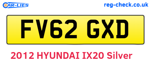 FV62GXD are the vehicle registration plates.