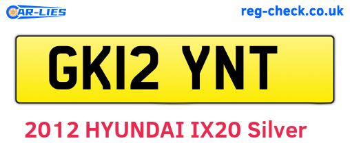 GK12YNT are the vehicle registration plates.