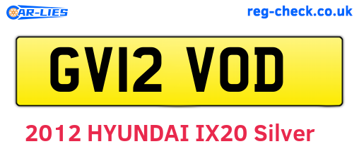 GV12VOD are the vehicle registration plates.