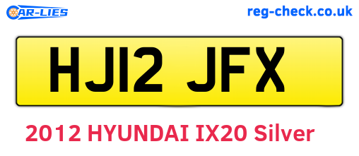HJ12JFX are the vehicle registration plates.