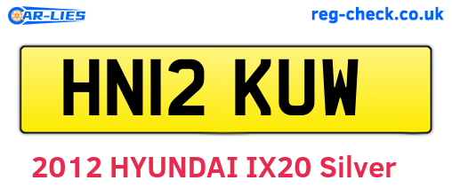 HN12KUW are the vehicle registration plates.