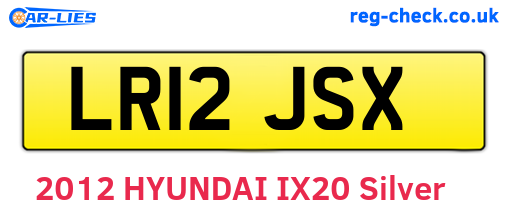 LR12JSX are the vehicle registration plates.