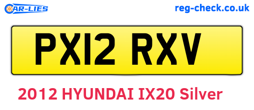 PX12RXV are the vehicle registration plates.