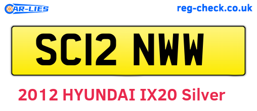 SC12NWW are the vehicle registration plates.