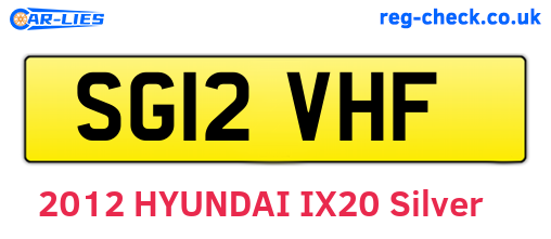 SG12VHF are the vehicle registration plates.