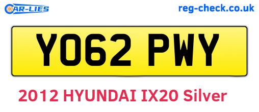YO62PWY are the vehicle registration plates.