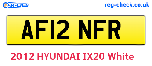 AF12NFR are the vehicle registration plates.