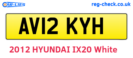 AV12KYH are the vehicle registration plates.