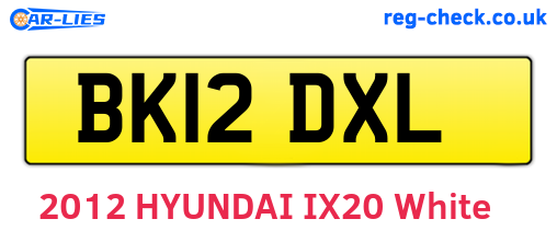 BK12DXL are the vehicle registration plates.