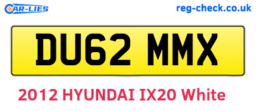 DU62MMX are the vehicle registration plates.