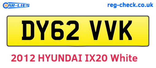 DY62VVK are the vehicle registration plates.