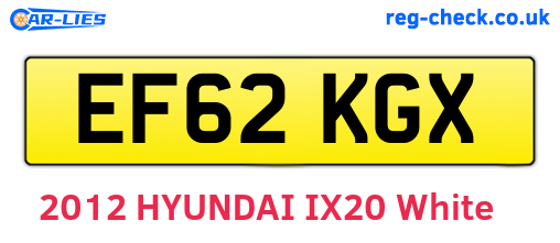 EF62KGX are the vehicle registration plates.
