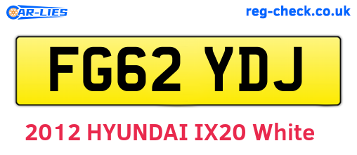 FG62YDJ are the vehicle registration plates.