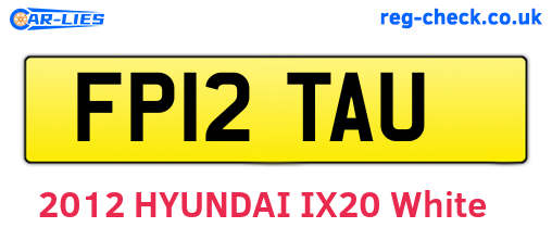 FP12TAU are the vehicle registration plates.