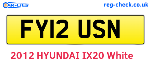 FY12USN are the vehicle registration plates.