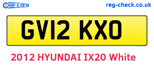 GV12KXO are the vehicle registration plates.