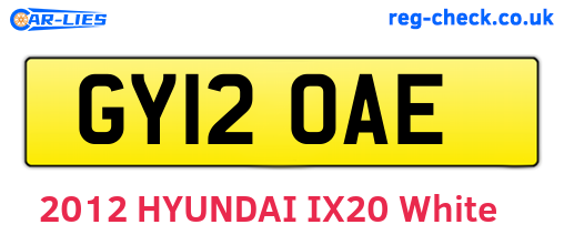 GY12OAE are the vehicle registration plates.