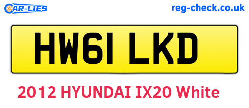HW61LKD are the vehicle registration plates.