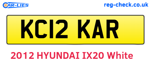 KC12KAR are the vehicle registration plates.